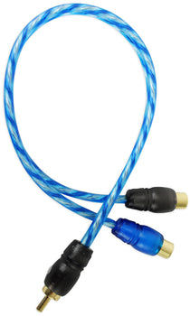 Rockville RCAM2F U RCA Y-Adaptor 1 Male to 2 Female to RCA Interconnect Cable
