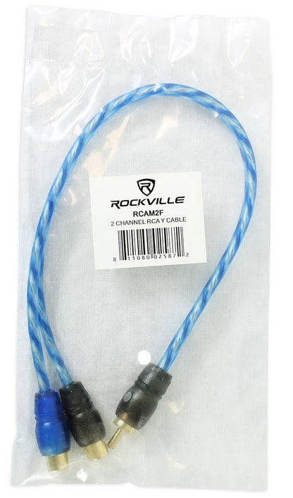 Rockville RCAM2F U RCA Y-Adaptor 1 Male to 2 Female to RCA Interconnect Cable