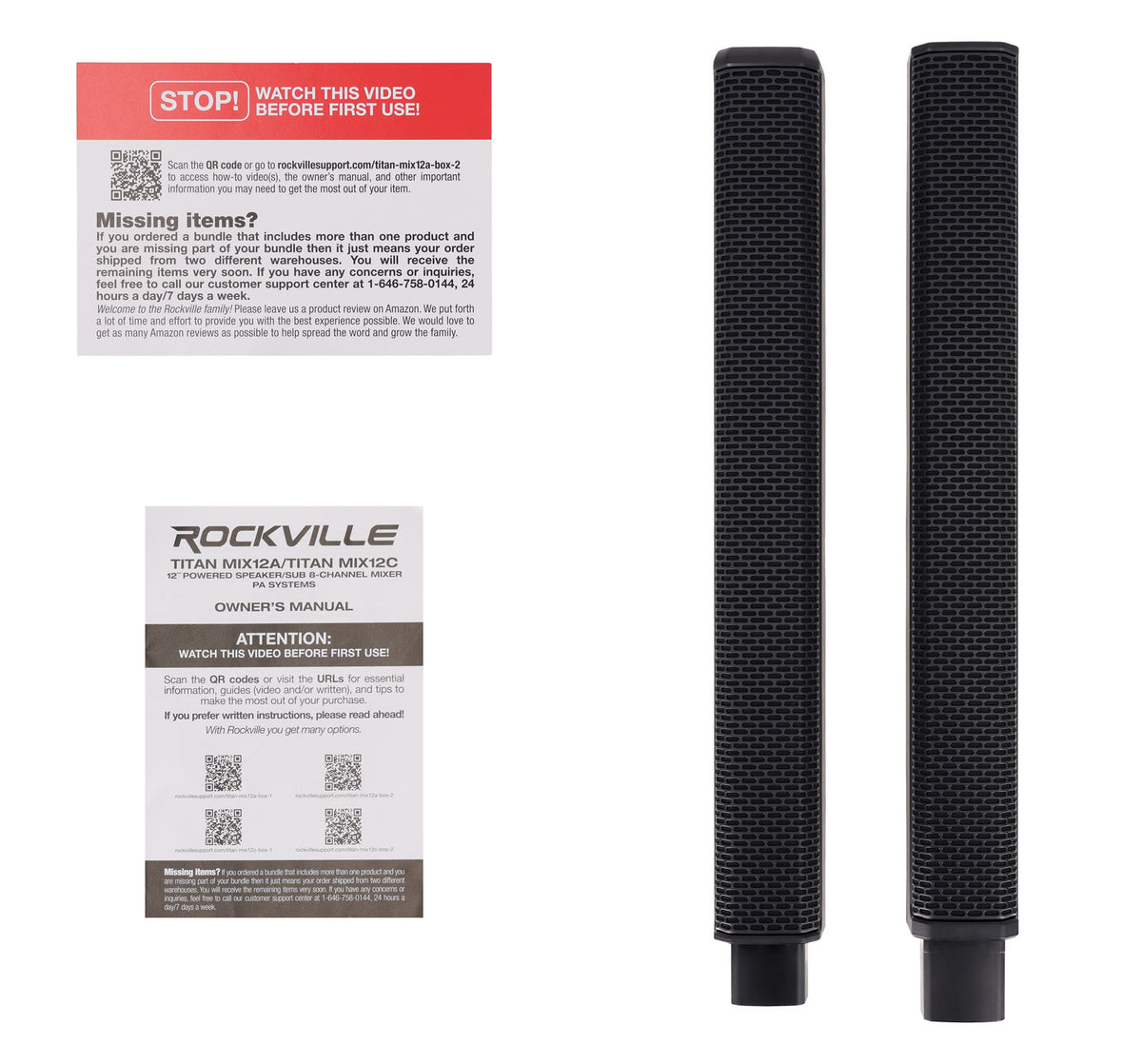 Rockville TITAN MIX12A BOX 2 - Contains (2) Array Speakers + Bag + Manual