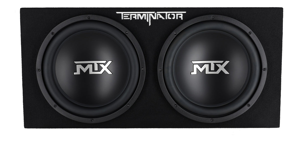 MTX Terminator TNP212D2 1200 Watt Dual 12” Subwoofers+Sub Box+Amplifier+Rockmat