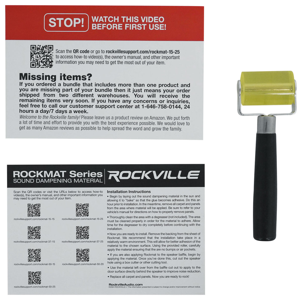 Rockville RockMat 15-25 15 Sq Ft 2.5MM 100 MIL Sound Vibration Deadener Car Kit