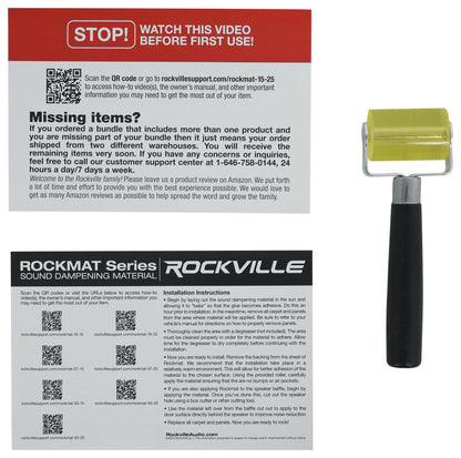 Rockville RockMat 15-25 15 Sq Ft 2.5MM 100 MIL Sound Vibration Deadener Car Kit