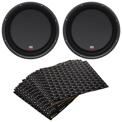 3512-04S 12" Shallow Subwoofer Pair with Sound Deadening Kit