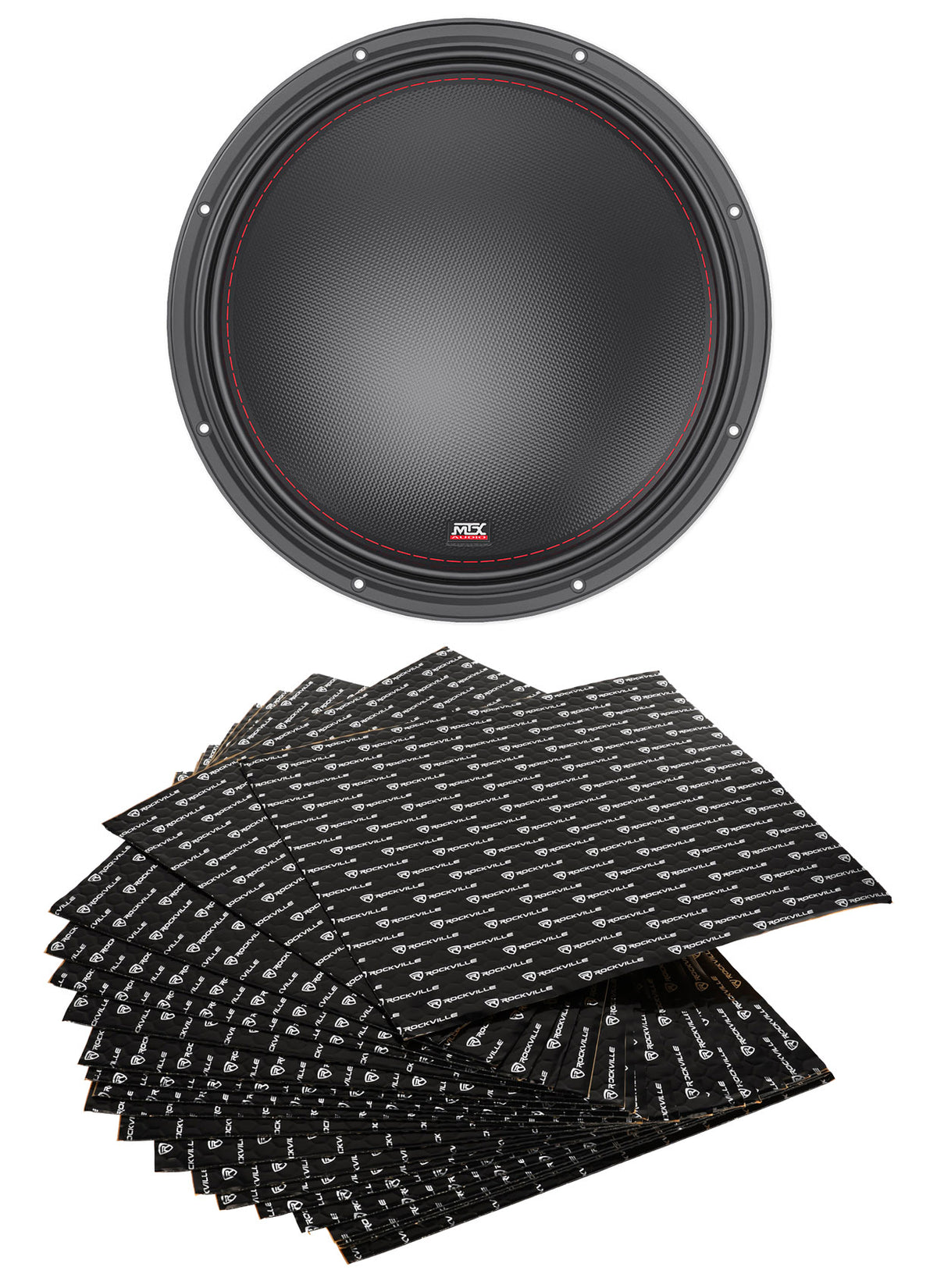 MTX 7515-22 15" 1500w Peak/750w RMS Competition Subwoofer+Vibration Deadener Kit