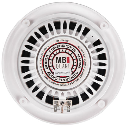 Pair MB Quart NF1-116SW 6.5" 2-Way Ultra Slim Speakers For RV, UTV, Marine White