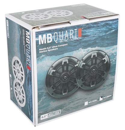 Pair MB Quart NF1-116SW 6.5" 2-Way Ultra Slim Speakers For RV, UTV, Marine White