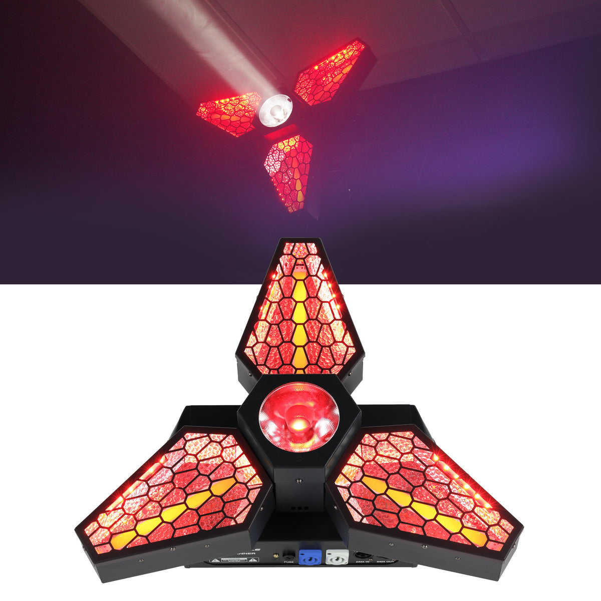 Rockville LEAF SPINNER 250w DJ/Stage 3-In1 Rotating Effect Light, 26 Chan DMX