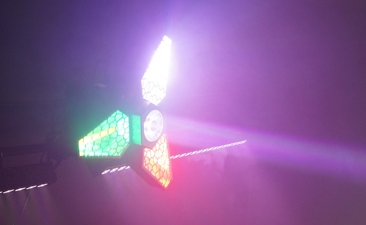 Rockville LEAF SPINNER 250w DJ/Stage 3-In1 Rotating Effect Light, 26 Chan DMX