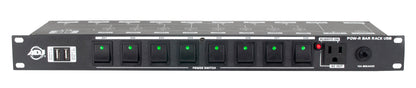 ADJ POW-R BAR RACK USB Rack Mount 10-Outlet+2 USB Charging Ports Power Supply