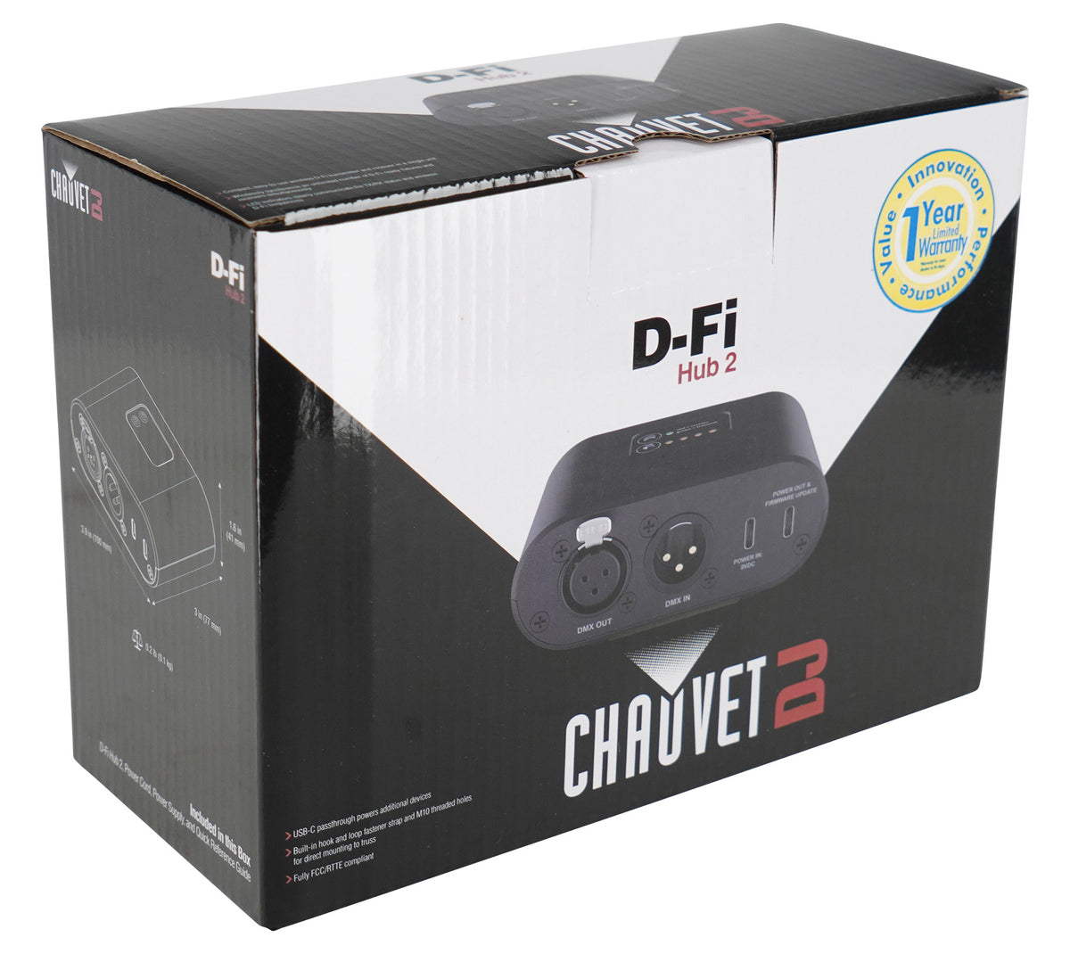 Chauvet D-Fi Hub 2 Compact Wireless DMX Transmitter/Receiver/LED Display DFIHUB2