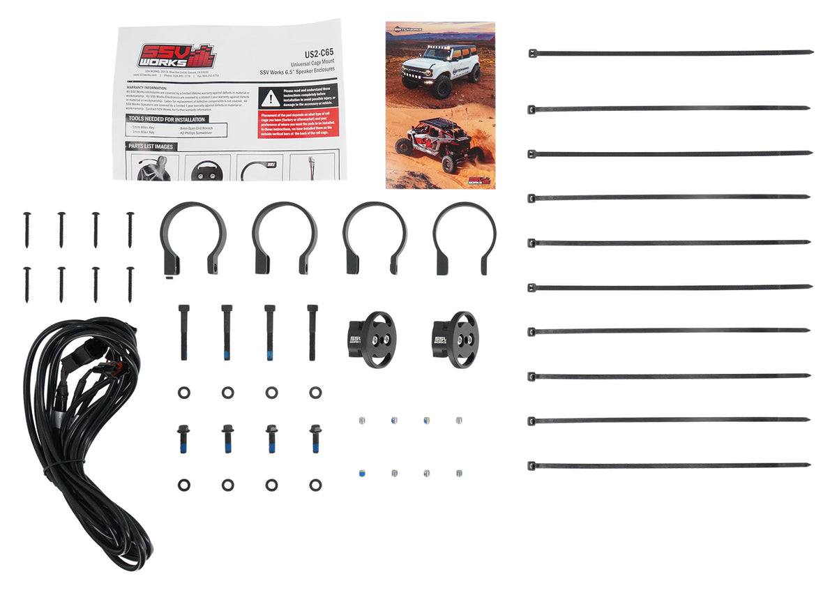 6.5" Roll Cage Speaker Pods With 2" Clamps (Pair)