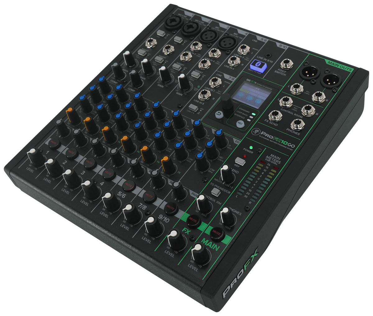 Mackie ProFX10GO 10-Channel Battery Powered Analog Mixer w/FX/USB/Bluetooth