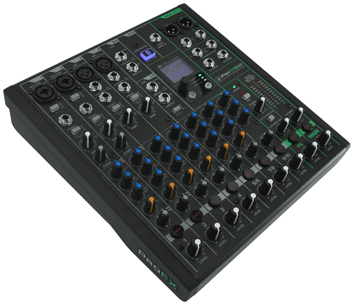 Mackie ProFX10GO 10-Channel Battery Powered Analog Mixer w/FX/USB/Bluetooth