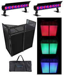 (2) American DJ ElectraPix Bar 8 Wireless DMX RGBAL+UV Wash Light Bars+Facade