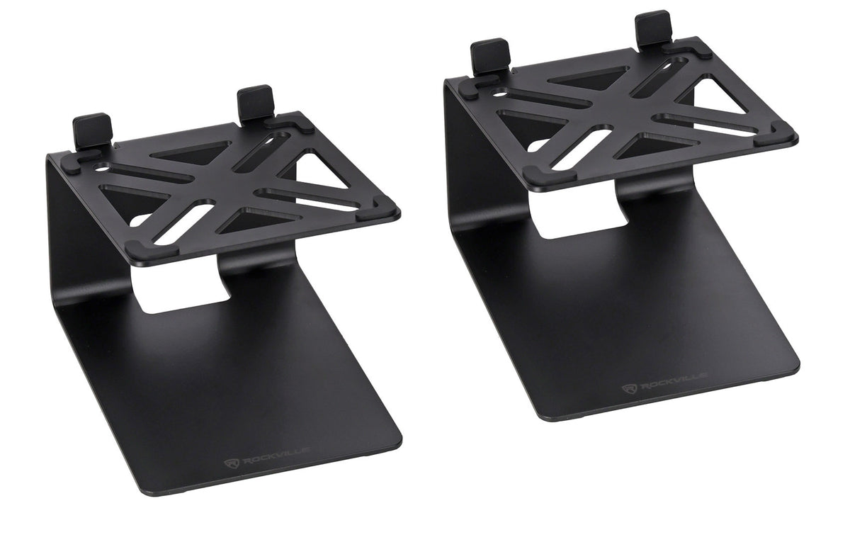 Pair Rockville SR4 Speaker Riser Stands For 4" Desktop Speakers or Monitors