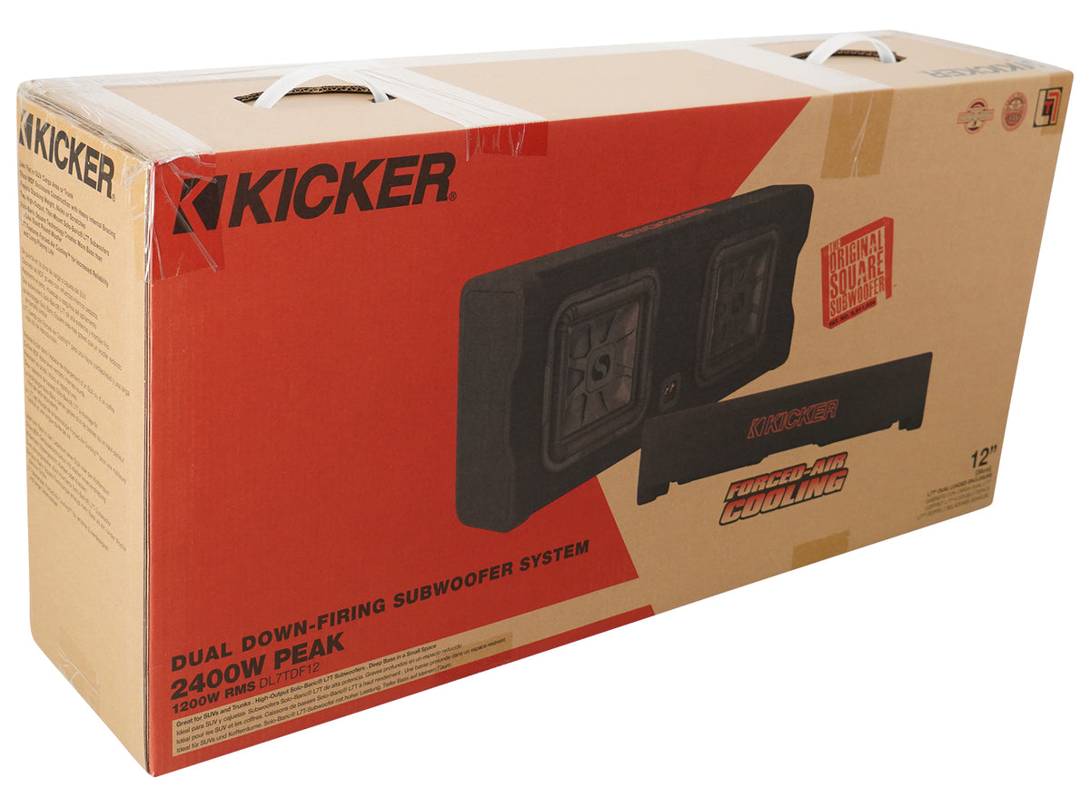 Kicker 49DL7TDF122 Dual 12" L7T Down-Firing Subwoofers+Enclosure Box DL7TDF12