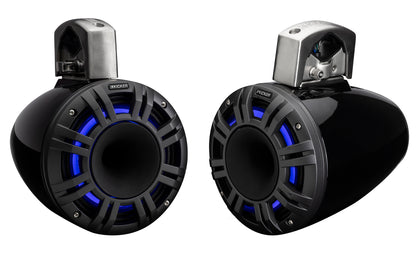 Kicker 51KMTCXL8 8" Black Horn Loaded Marine Wakeboard Tower Speakers KMTCXL8