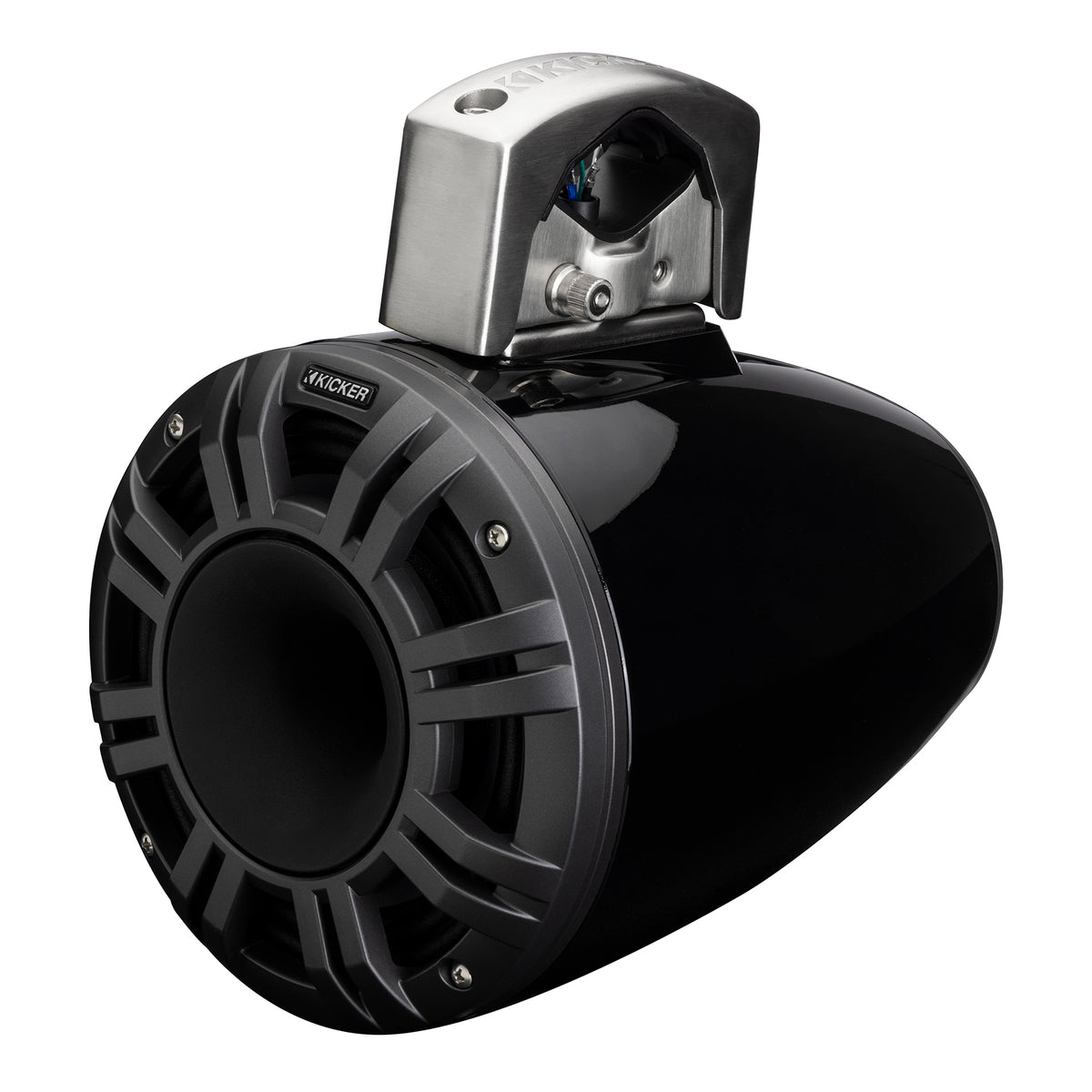 Kicker 51KMTCXL8 8" Black Horn Loaded Marine Wakeboard Tower Speakers KMTCXL8