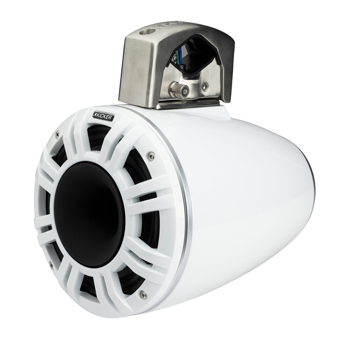 2 Kicker 51KMTCXL8W 8" White Horn Loaded Marine Wakeboard Tower Speakers KMTCXL8