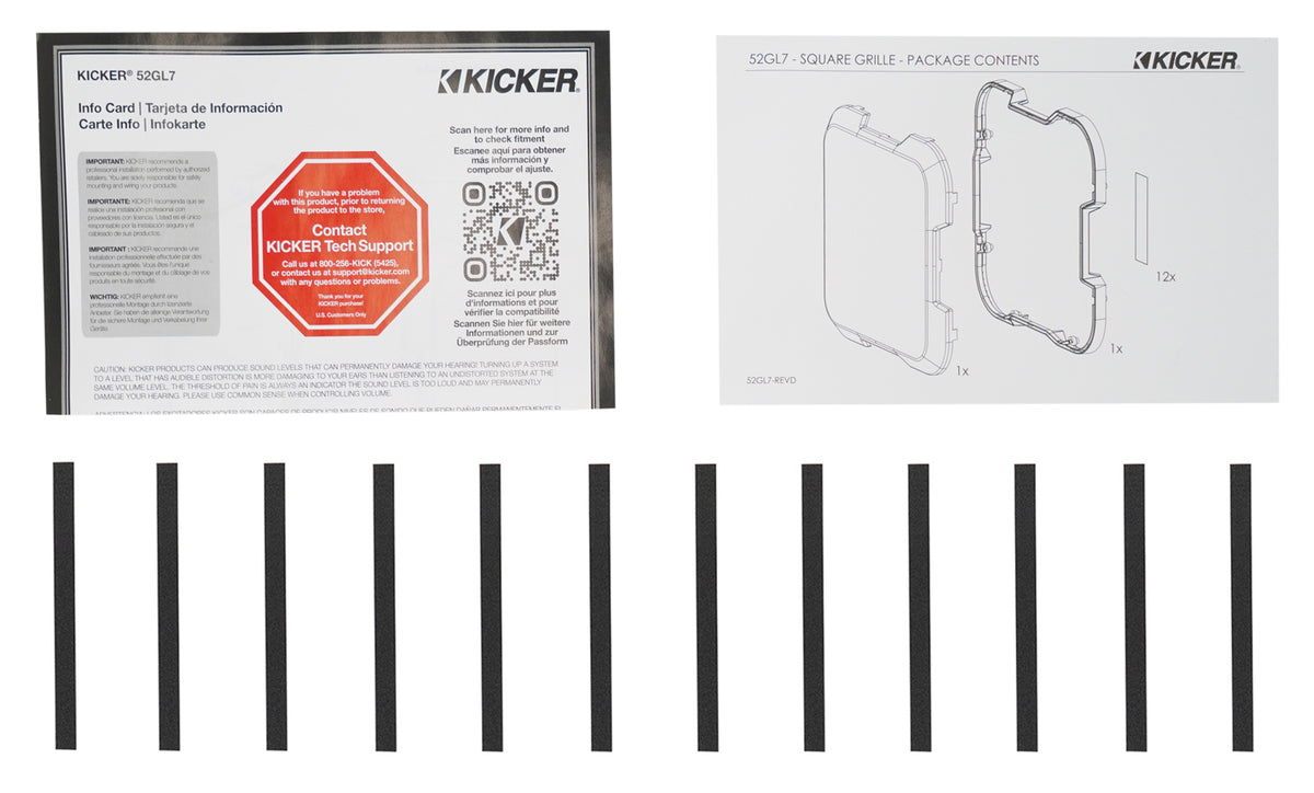 Kicker 52GL715 15" Steel Mesh Square Subwoofer Grille GL715