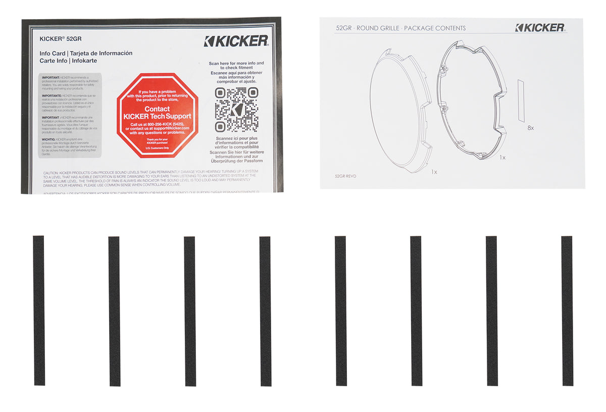 Kicker 52GR15 15" Round Steel Mesh Car Subwoofer Grille For Kicker Subs R15