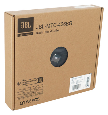 (6) JBL MTC-426BG Round Black Grilles for Control 426C/T, 426LP, 424LP Speakers
