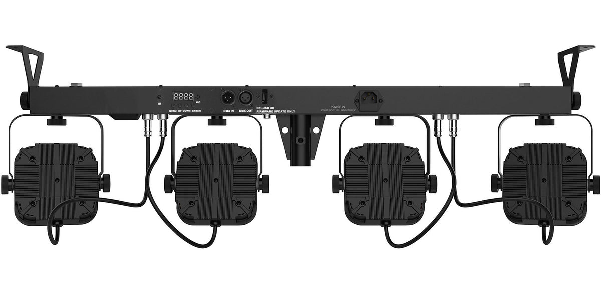 Chauvet DJ 4BAR LT QuadBT ILS Bluetooth Wash Lighting Kit+Tripod+Bag+Footswitch