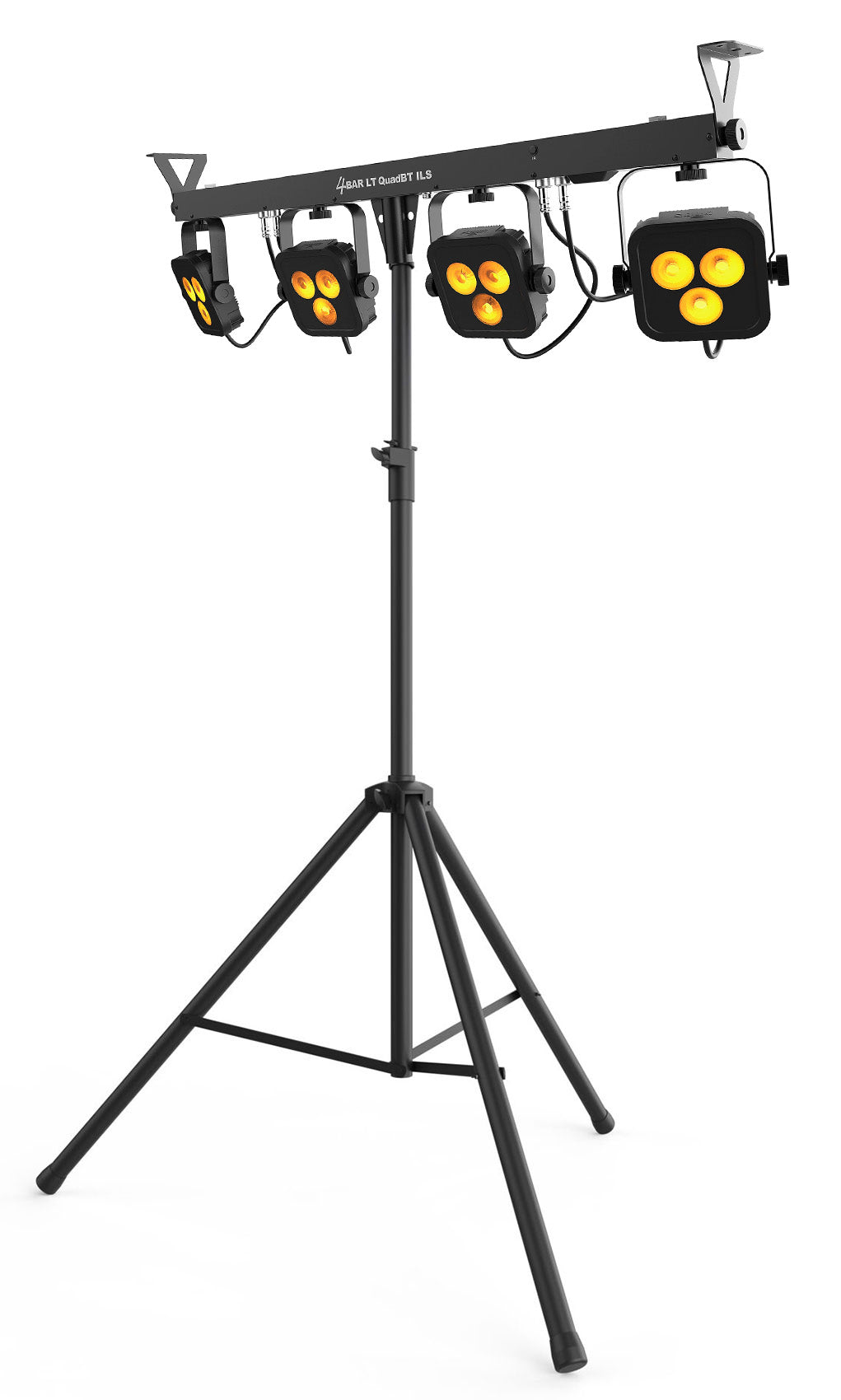 Chauvet DJ 4BAR LT QuadBT ILS Bluetooth Wash Lighting Kit+Tripod+Bag+Footswitch