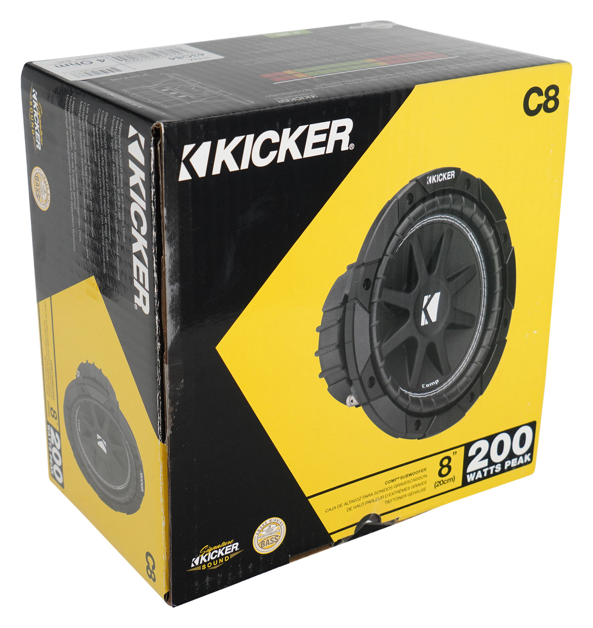 Kicker 43C84 8" 100 Watt RMS Comp Subwoofer 4 Ohm SVC Car Audio Sub C84