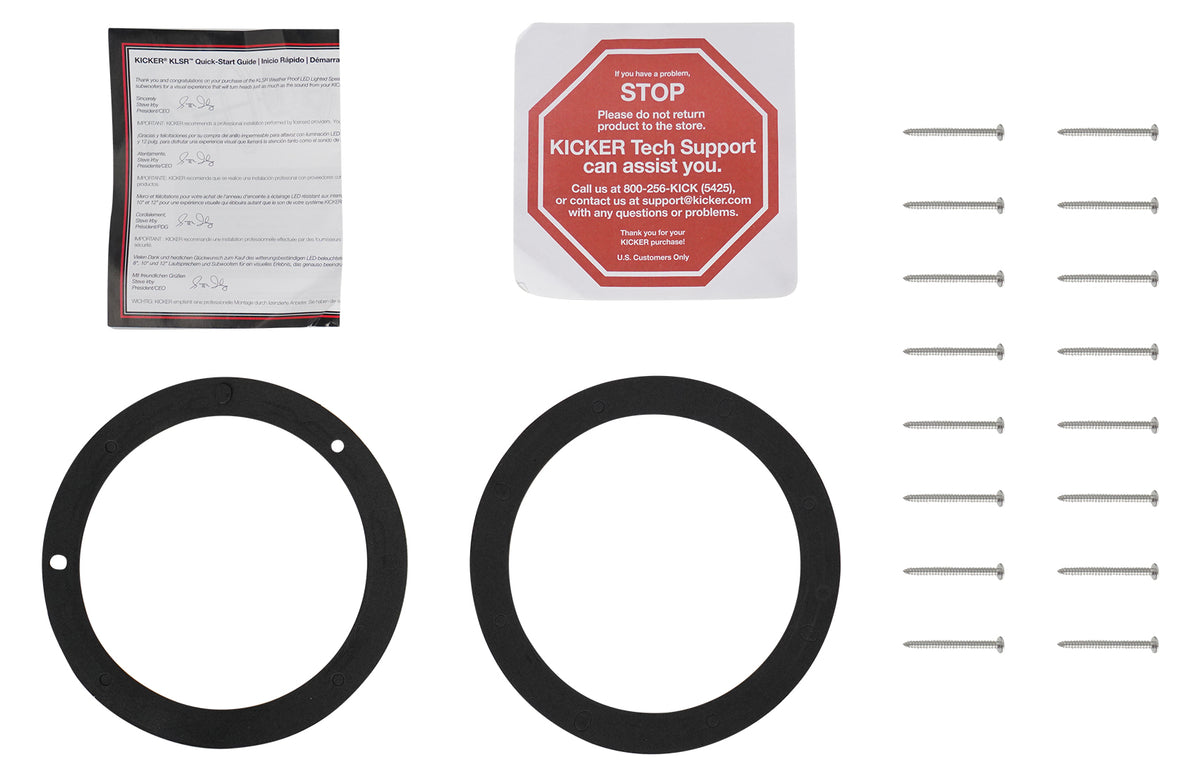 Pair Kicker 50KLSR65 6.5" Weather Proof LED Speaker Rings For Boat/ATV KLSR65