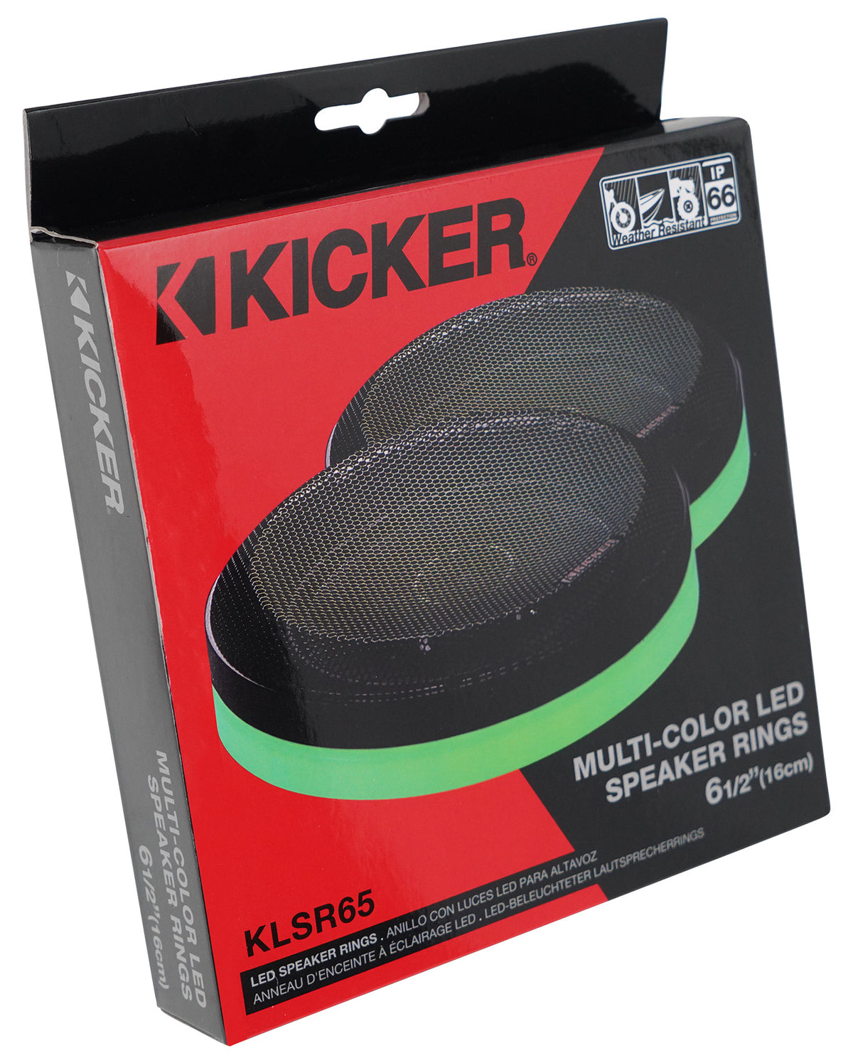 Pair Kicker 50KLSR65 6.5" Weather Proof LED Speaker Rings For Boat/ATV KLSR65