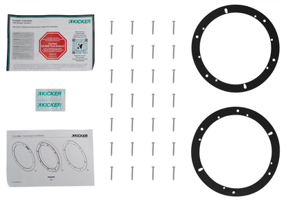 Pair Kicker 51KLSR88 8.8" to 8" LED Adapter Rings for 8" Marine Speakers KLSR8