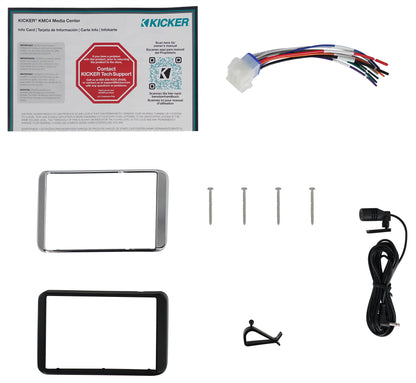 Kicker 51KMC4 Marine Boat Gauge Hole Dual Zone Bluetooth Receiver w/Mic KMC4