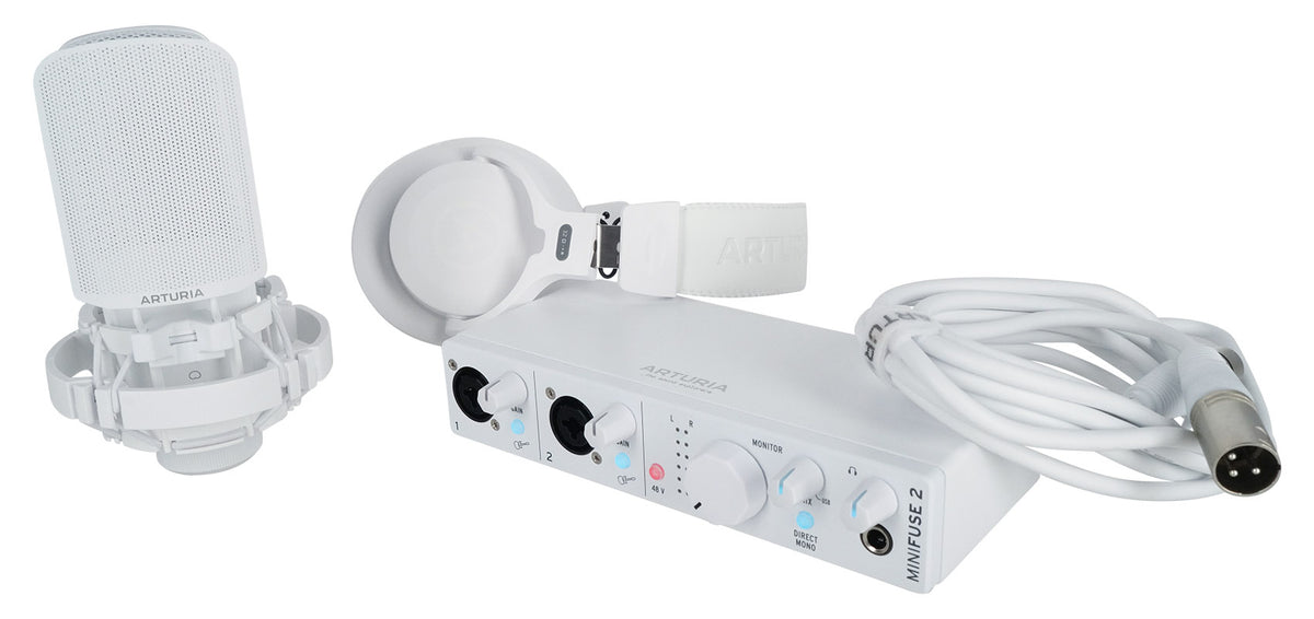 Arturia MiniFuse Recording Pack w/Interface+Microphone+Headphones+Cable in White