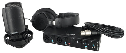 Arturia MiniFuse Recording Pack w/Interface+Microphone+Headphones+Cable in Black
