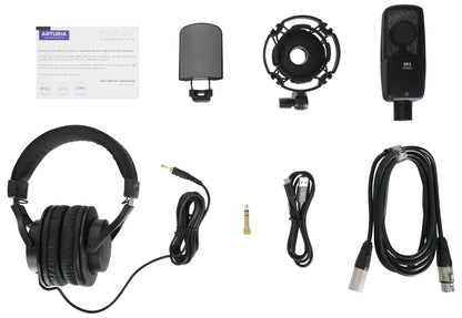 Arturia MiniFuse Recording Pack w/Interface+Microphone+Headphones+Cable in Black