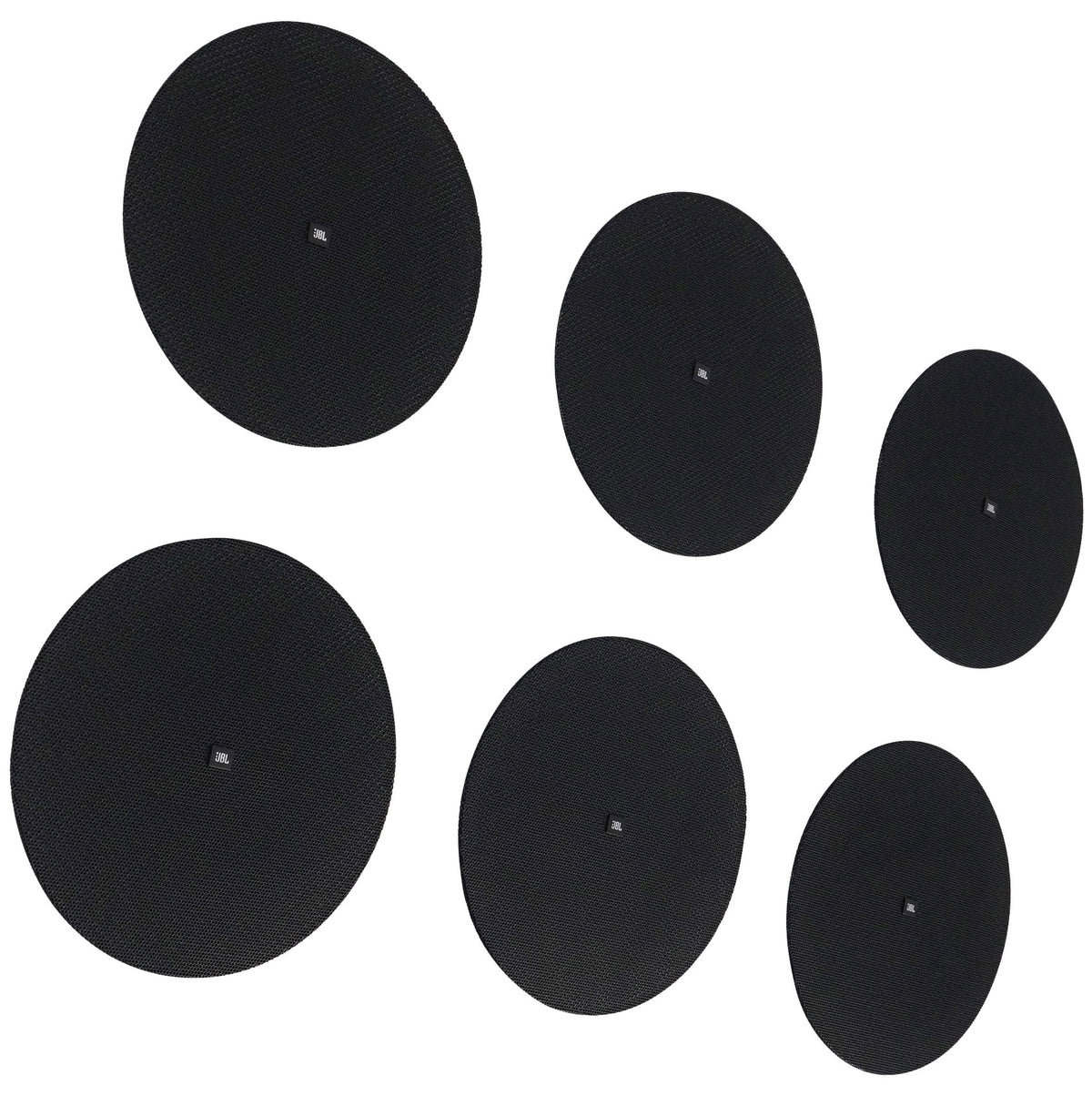 (6) JBL MTC-414BG Round Black Grilles for Control 412 / 414 Ceiling Speakers