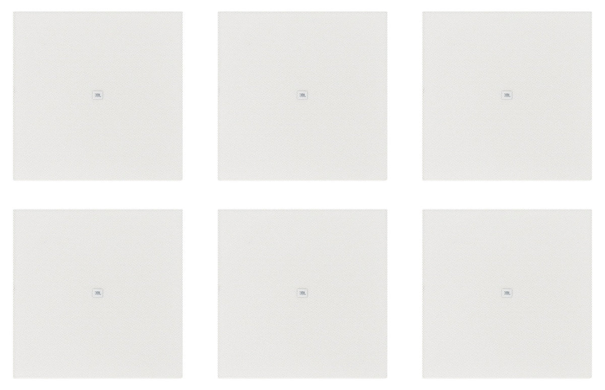 (6) JBL MTC-414SG White Square Grilles for Control 412 / 414 Ceiling Speakers