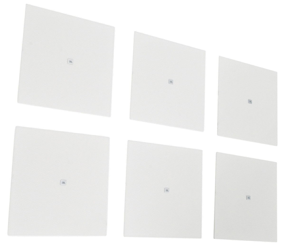 (6) JBL MTC-414SG White Square Grilles for Control 412 / 414 Ceiling Speakers