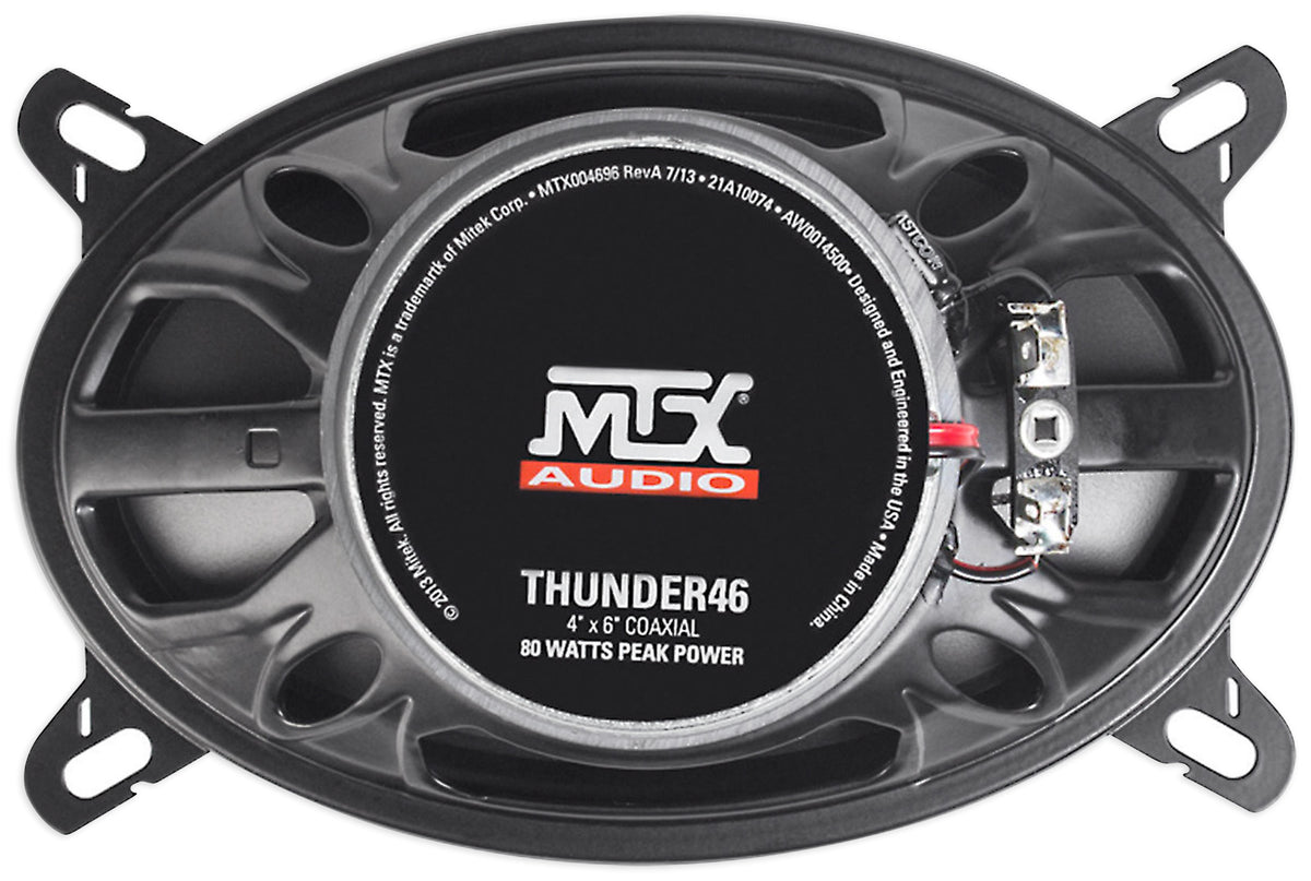 Pair MTX THUNDER46 4x6" 160 Watt 2-Way Coaxial Car Audio Speakers