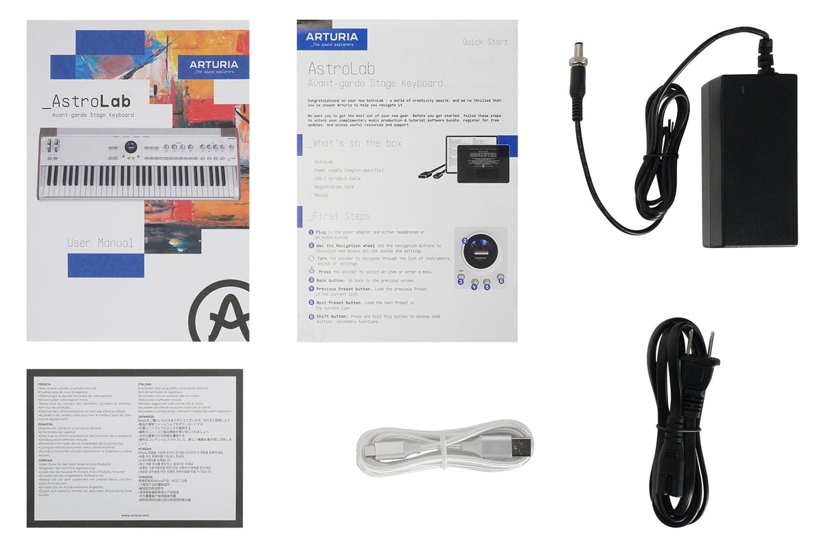 Arturia ASTROLAB 61 Key Stage Keyboard w/MIDI DIN I/O, USB-C+Software