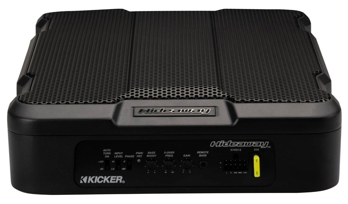 Kicker 51HS12 12" 230 Watt RMS Powered Hideaway Compact Underseat Subwoofer HS12