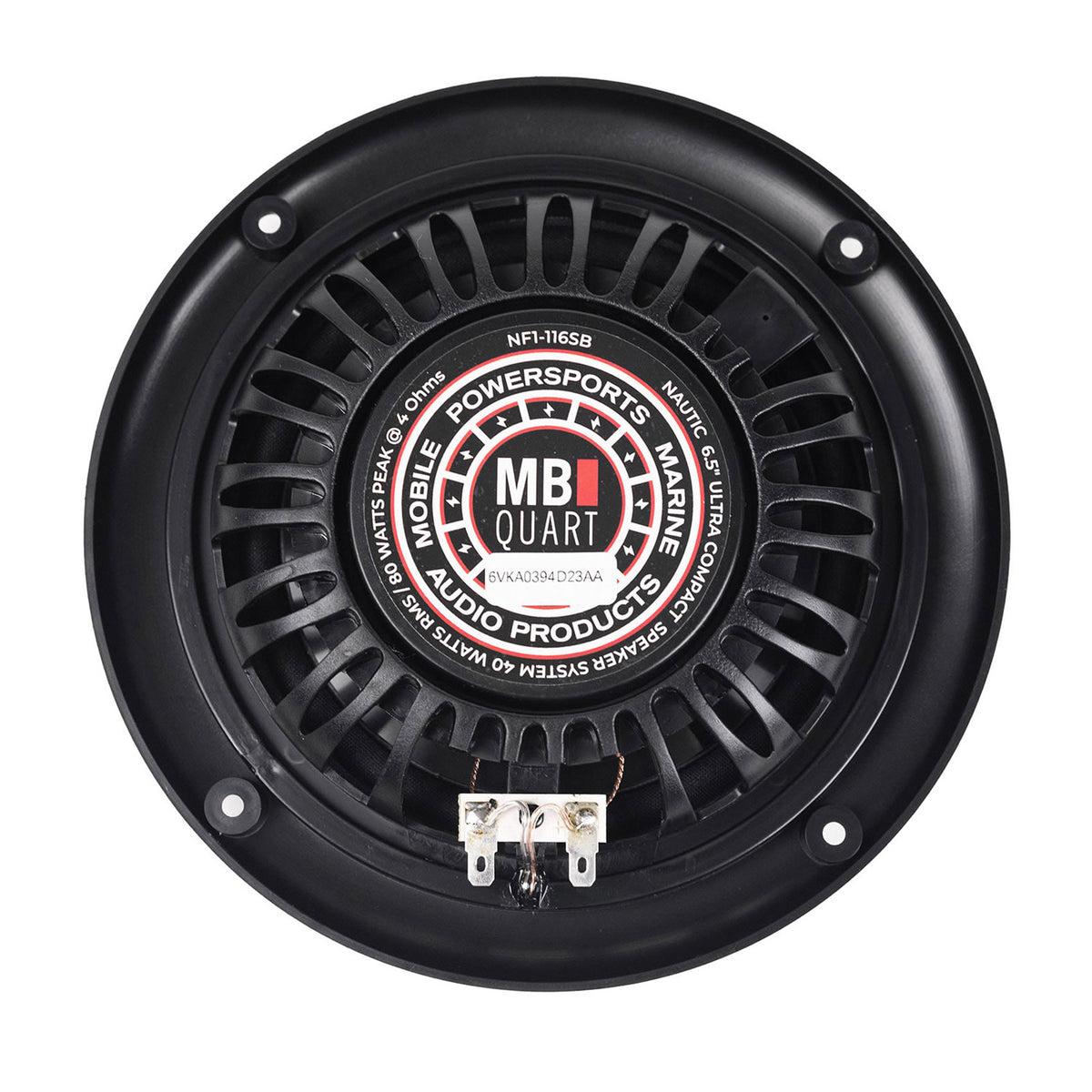 Pair MB Quart NF1-116SB 6.5" 2-Way Ultra Slim Speakers For RV, UTV, Marine Black
