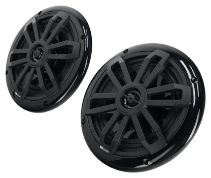 Pair MB Quart NF1-116SB 6.5" 2-Way Ultra Slim Speakers For RV, UTV, Marine Black
