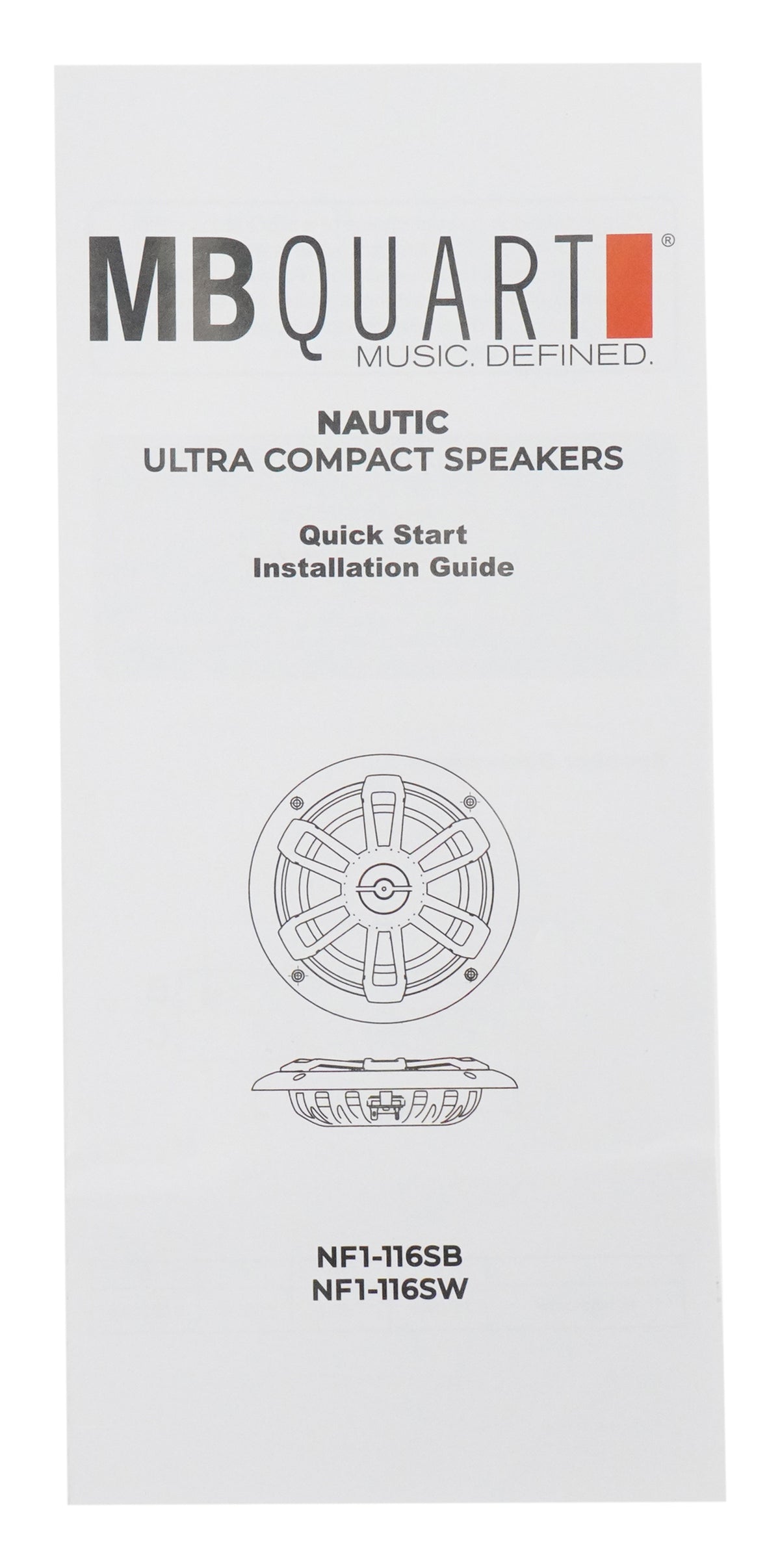 Pair MB Quart NF1-116SB 6.5" 2-Way Ultra Slim Speakers For RV, UTV, Marine Black