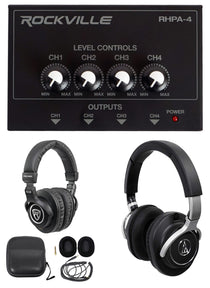 ATH-M70x Pro Monitor Headphones + RHPA4 Amplifier + PRO-M50 Headphones