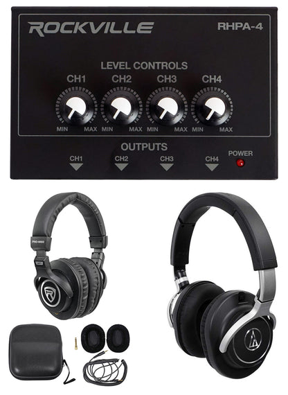 ATH-M70x Pro Monitor Headphones + RHPA4 Amplifier + PRO-M50 Headphones