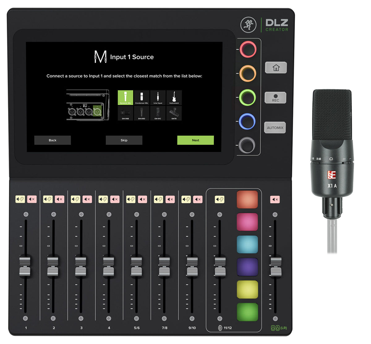 Mackie DLZ Creator Digital Mixer for Recording Podcasting+SE Electronics Mic