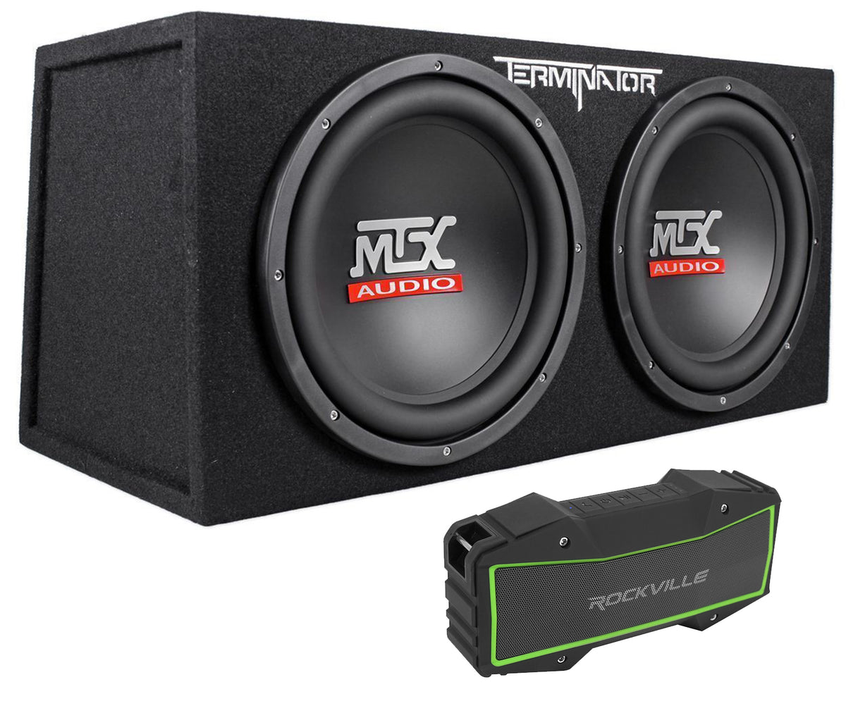 MTX Terminator TNE212D 1200w Dual 12” Subwoofers+Sealed Sub Box+Home Speaker
