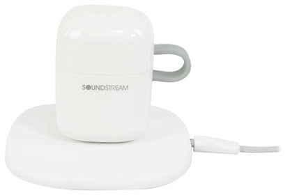 Soundstream HEQC-WT H2GO IPX6 Wireless Headphones EarBuds+Wireless Charging Pad
